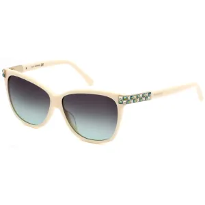 Swarovski Women's Sunglasses - Gradient Lens Shiny Beige Cat Eye Frame | SK0137 57B Versace Sunglasses
