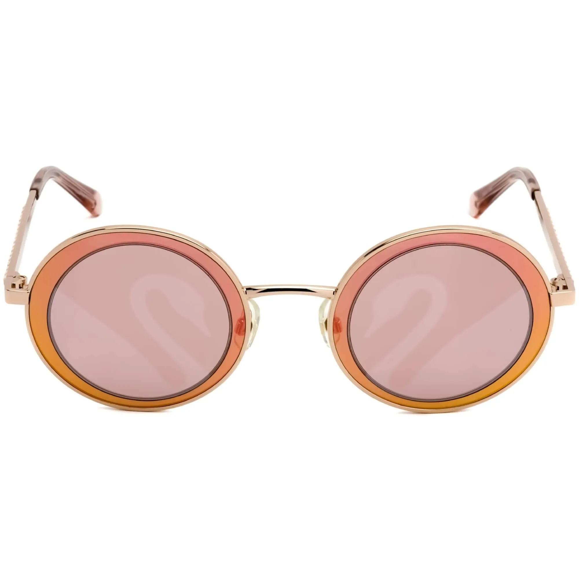 Swarovski Women's Sunglasses - Shiny Rose Gold Round Frame Bordeaux Lens | SK0199 28S Versace Sunglasses
