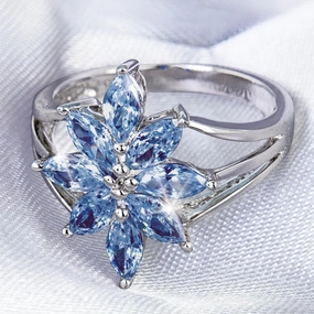 Tanzanite Flower Ring