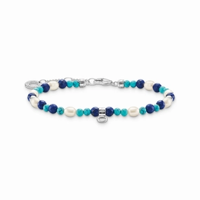 THOMAS SABO Bracelet with blue stones and pearls