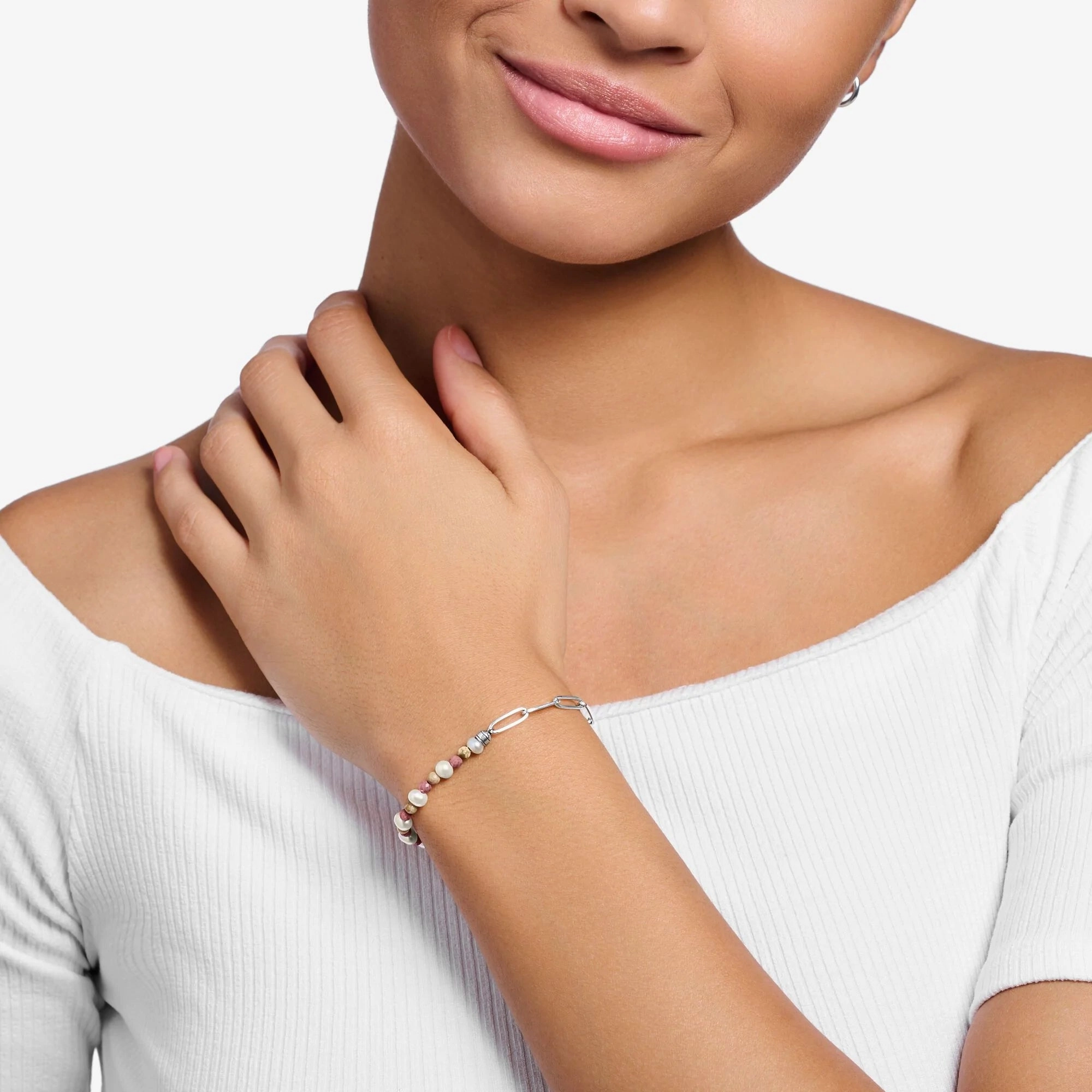 THOMAS SABO Chain Mixed Jasper Bead Bracelet