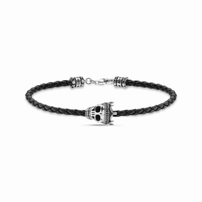 Thomas Sabo Leather Bracelet Skull