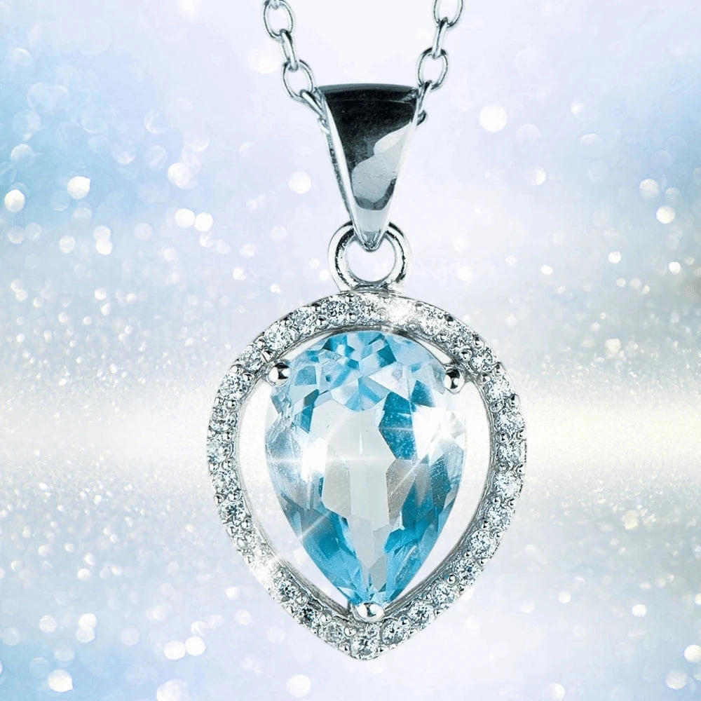 Topaz Pear Cut Pendant