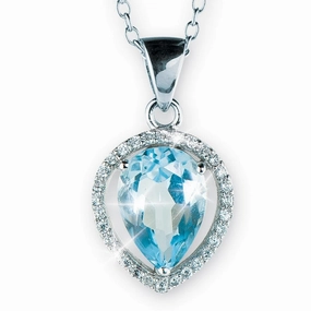 Topaz Pear Cut Pendant