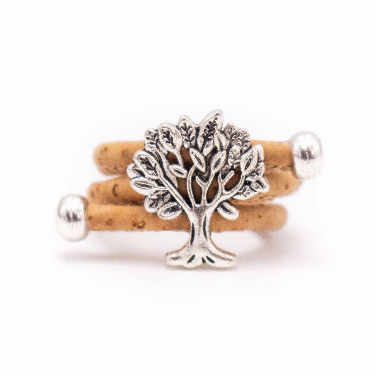 Tree  women Ring cork original, adjustable handmade R-009