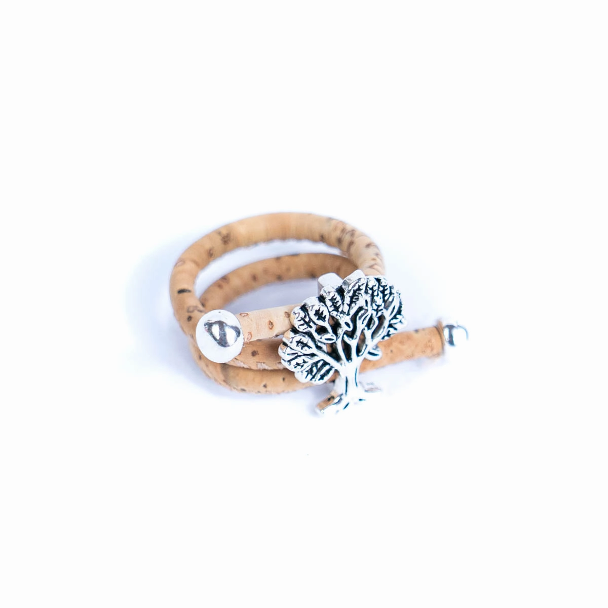 Tree  women Ring cork original, adjustable handmade R-009