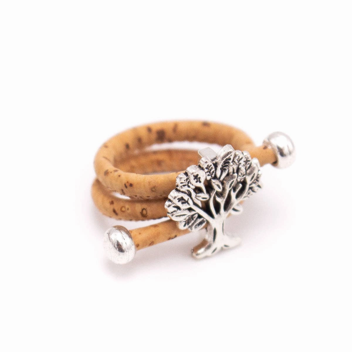 Tree  women Ring cork original, adjustable handmade R-009