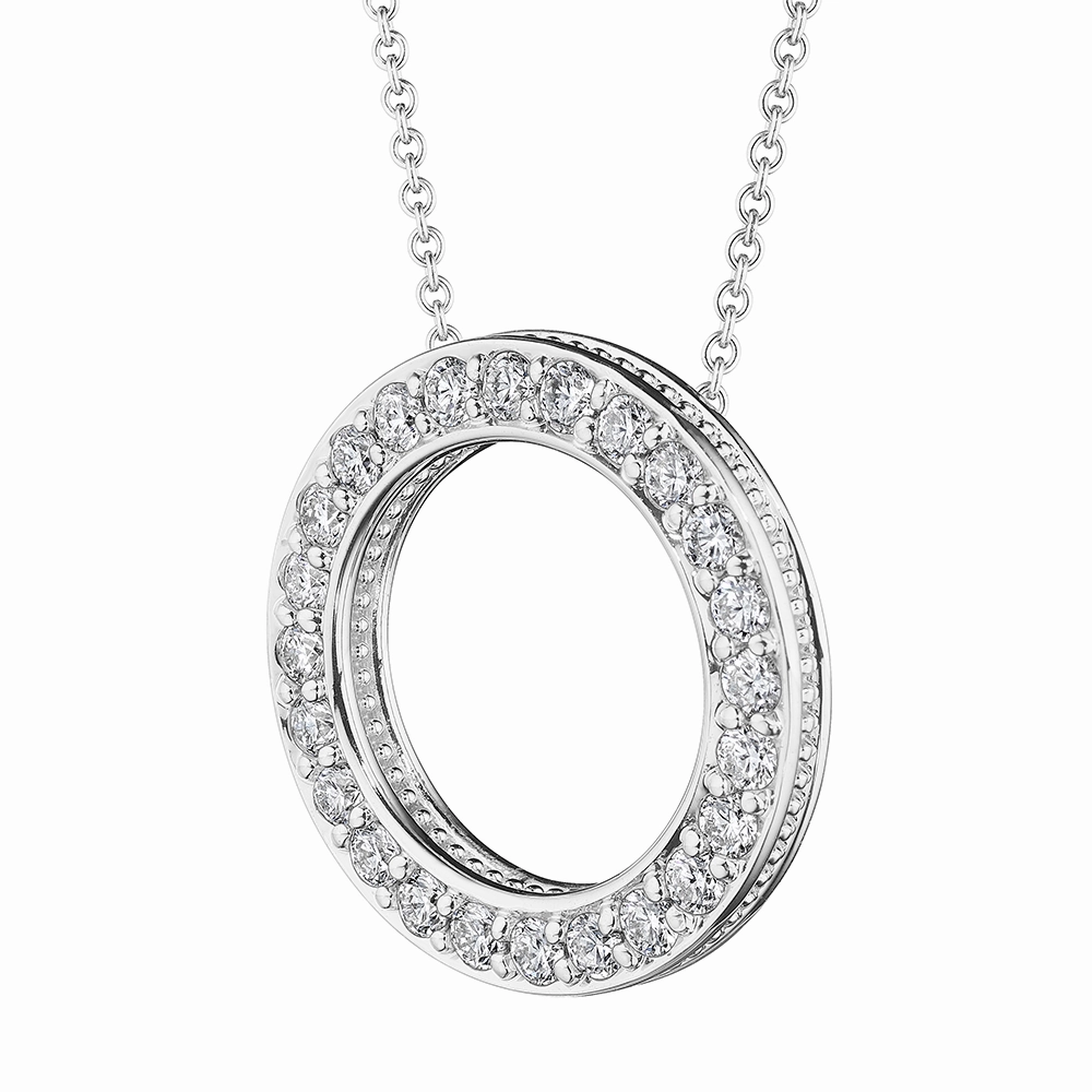 Verragio 18k Diamond Circle Pendant Necklace