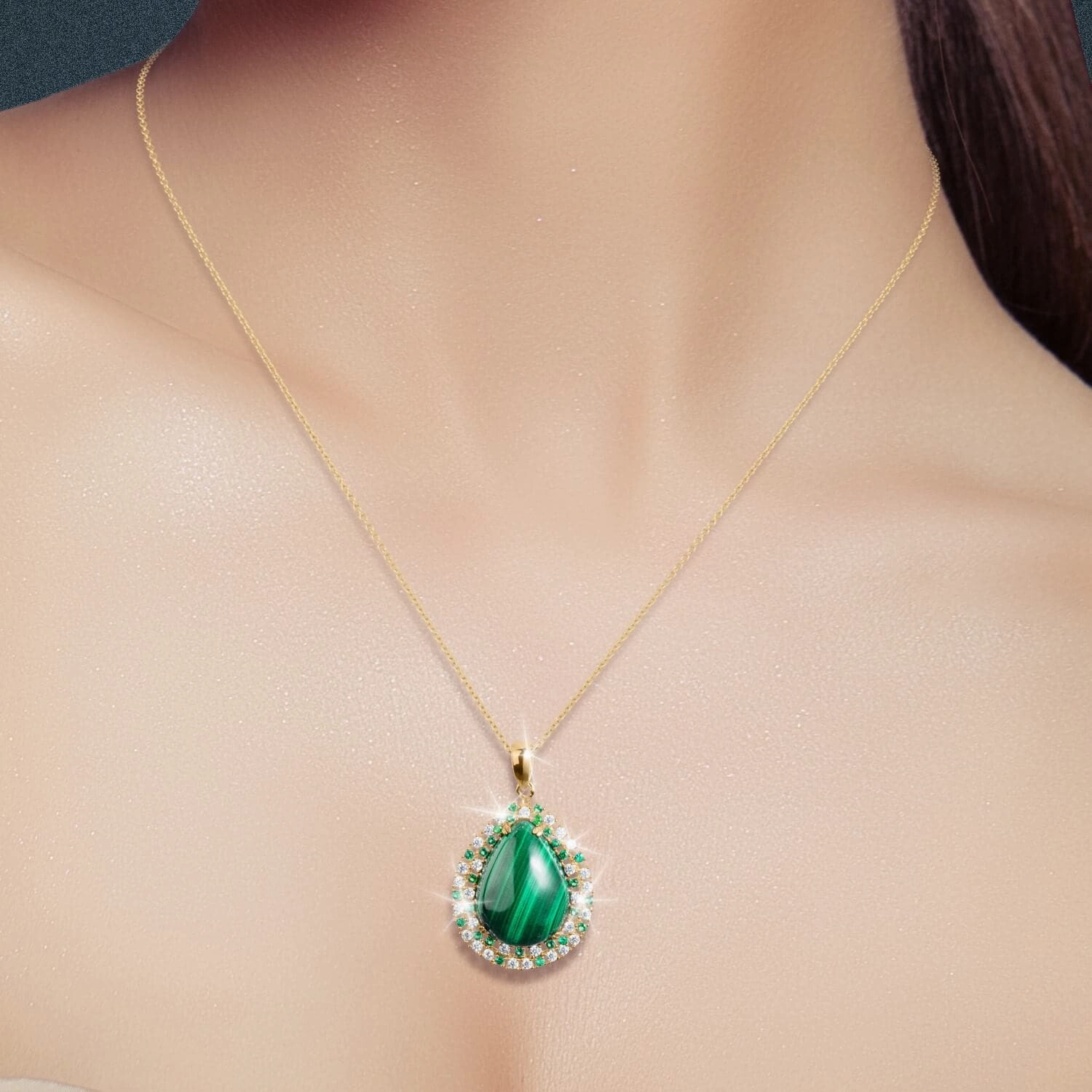 Virescent Malachite Pendant