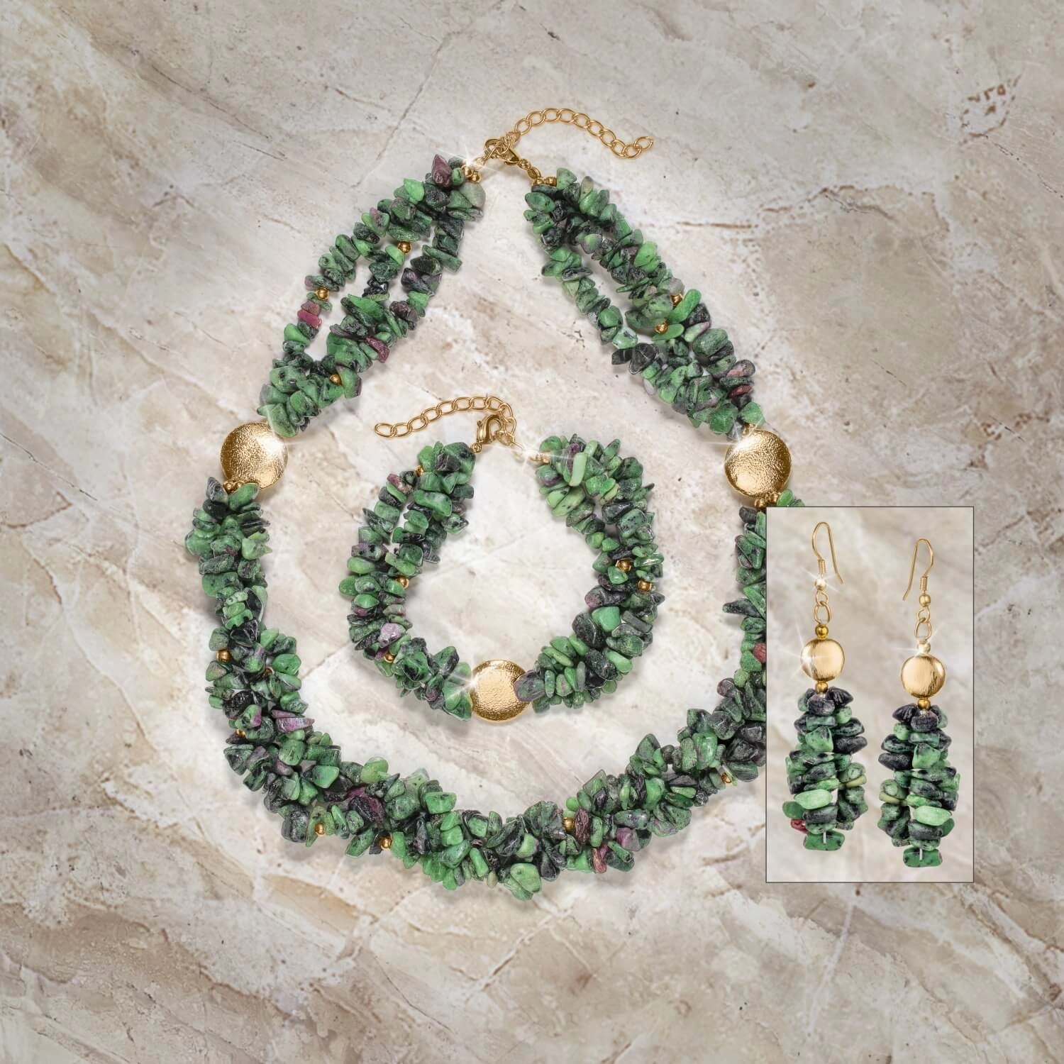 Vivacious Ruby - Zoisite Necklace