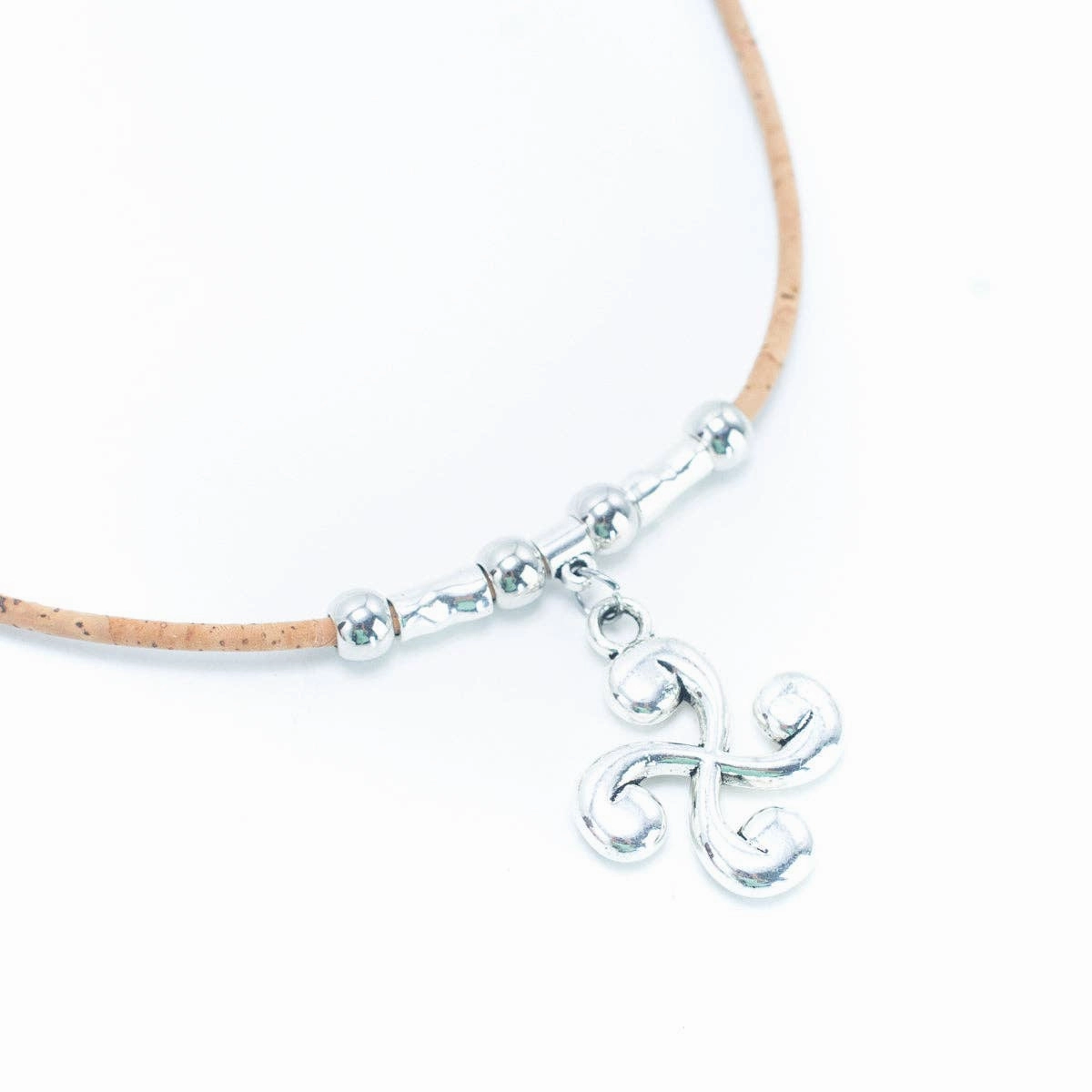 Wellness Pendant Cork Handmade Necklace N-012
