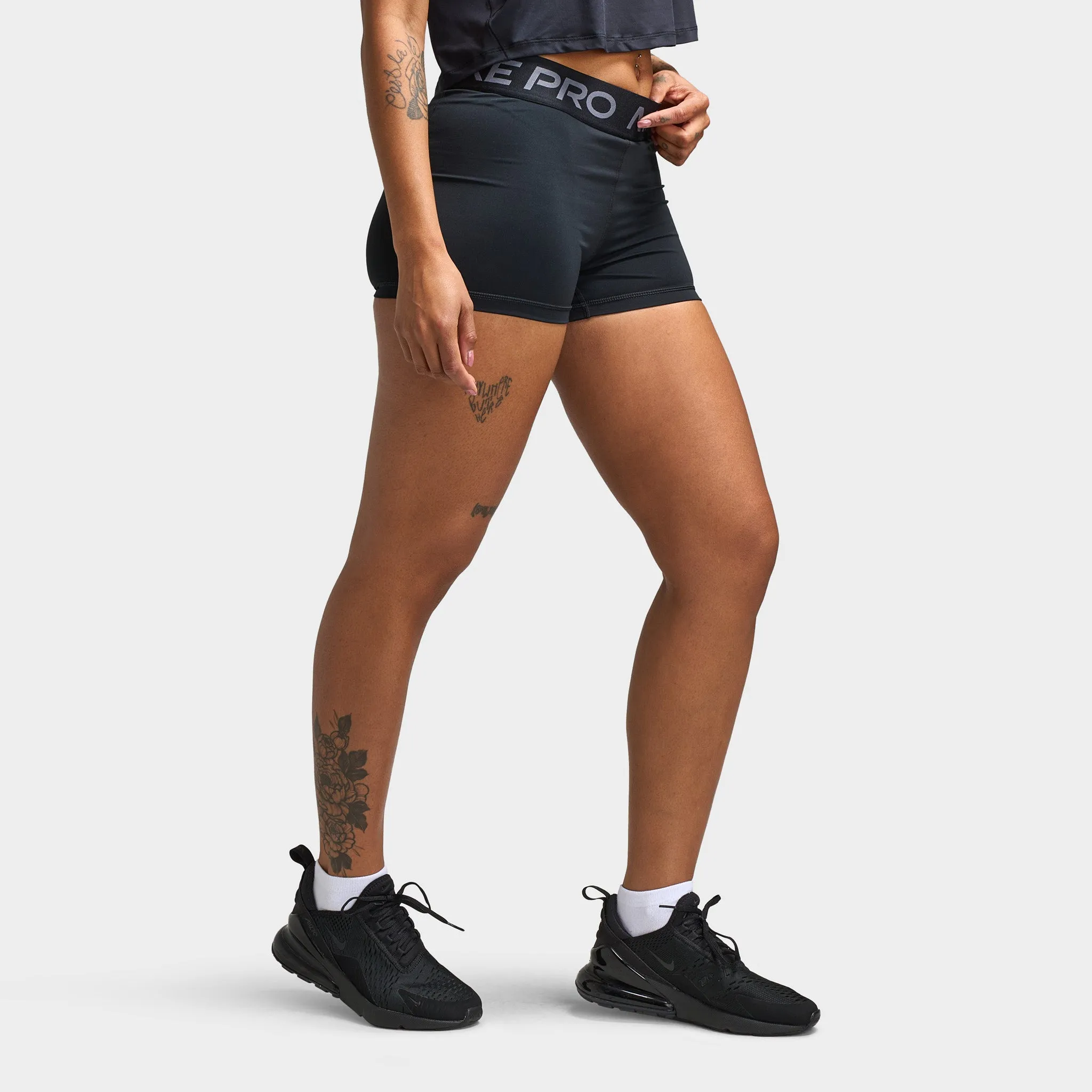 Womens Nike Nike Pro Women's 3" Shorts Black / Grey