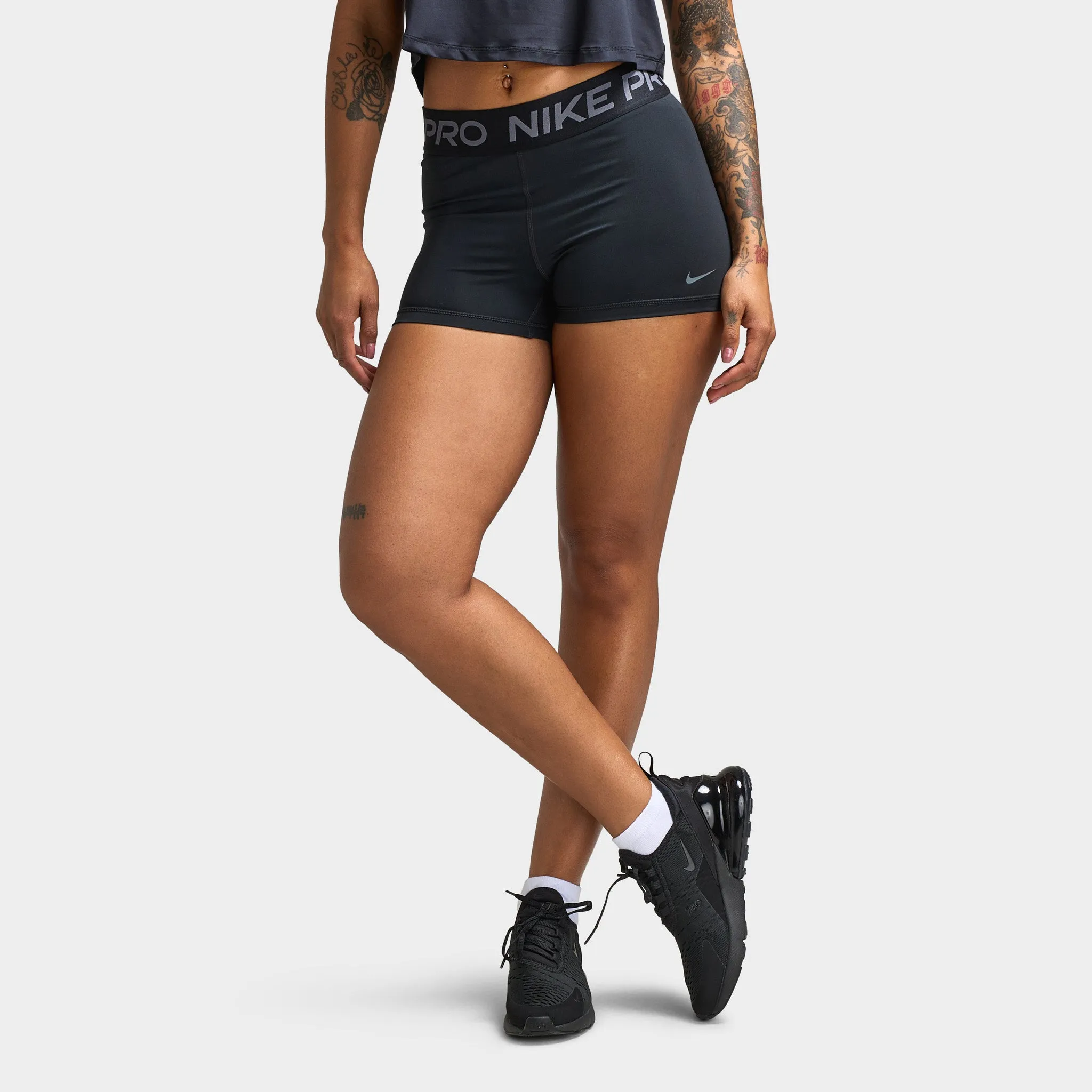 Womens Nike Nike Pro Women's 3" Shorts Black / Grey
