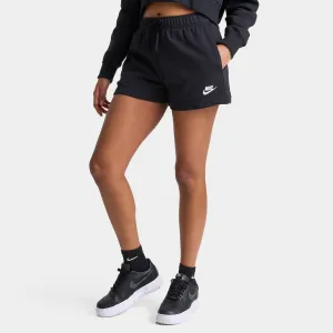 Womens Nike Nike Sportswear Women's Club Fleece Mid-Rise Shorts Black / White