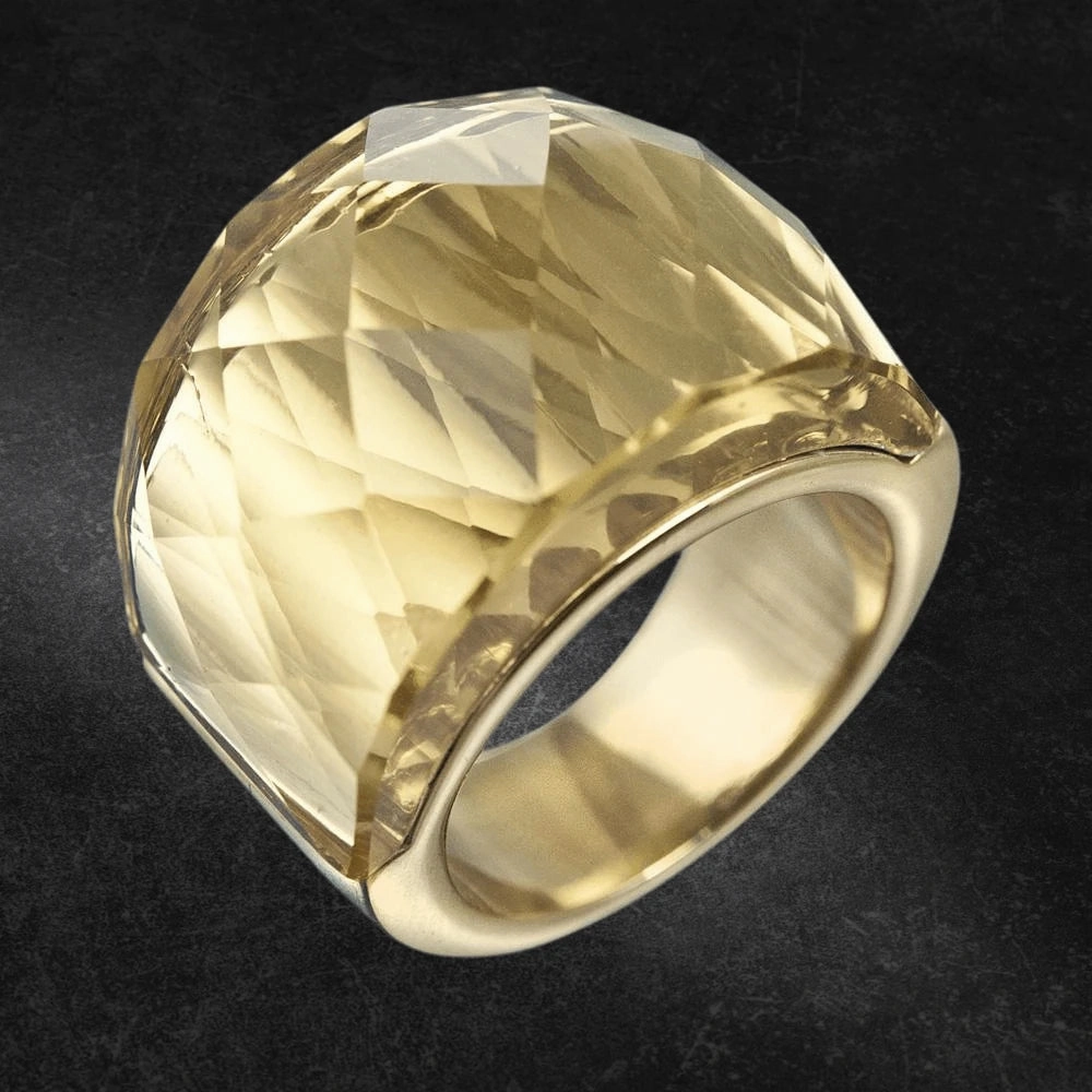 Yellow Crystal Kaleidoscope Ring